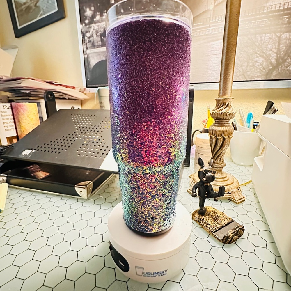 Custom Glitter Tumbler with fairy lights